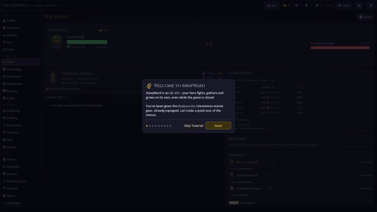 Onboarding tutorial screen