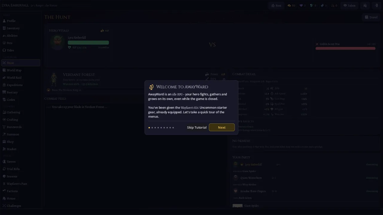 Onboarding tutorial screen